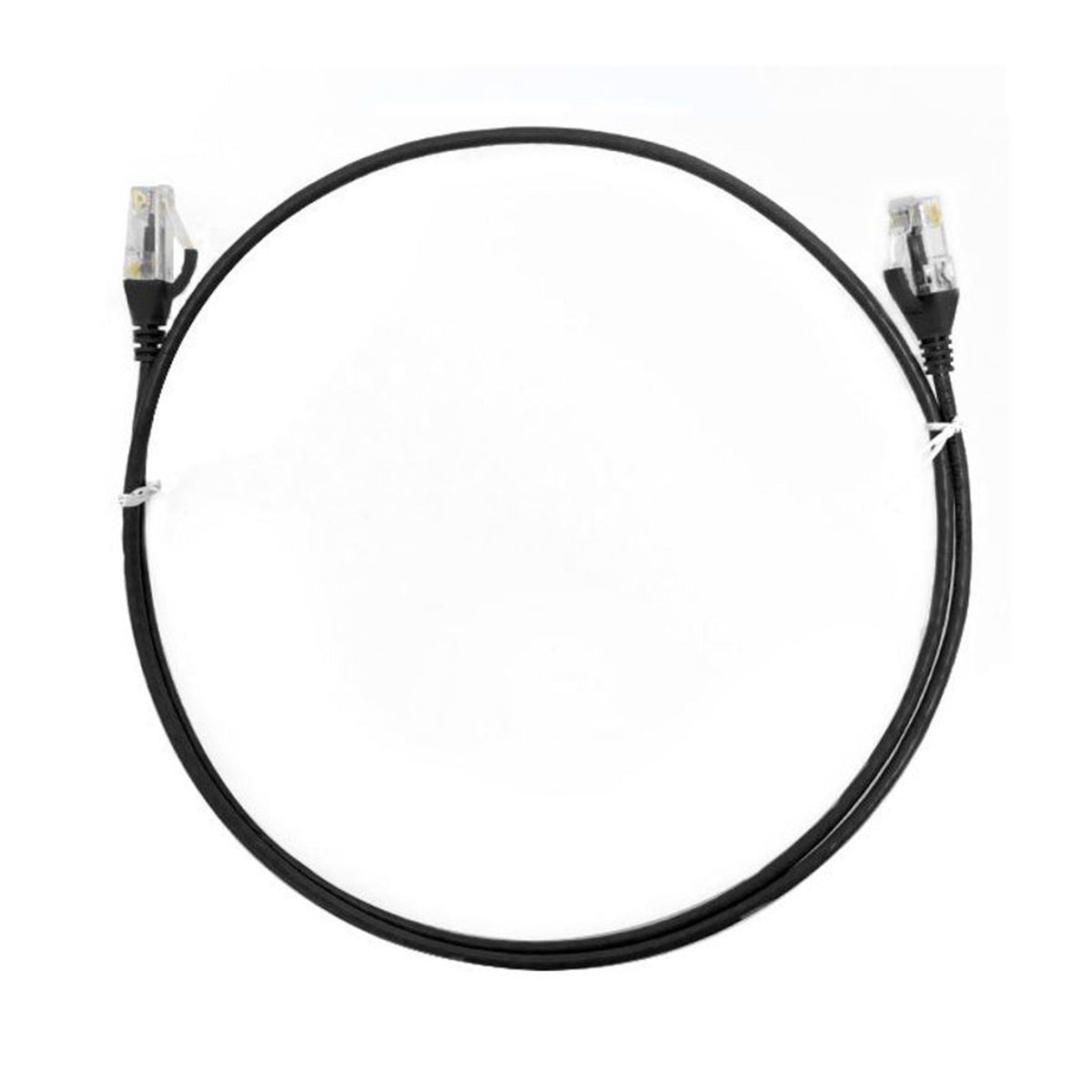 8ware CAT6 Ultra Thin Slim Cable 1m Black Ethernet Patch Cord