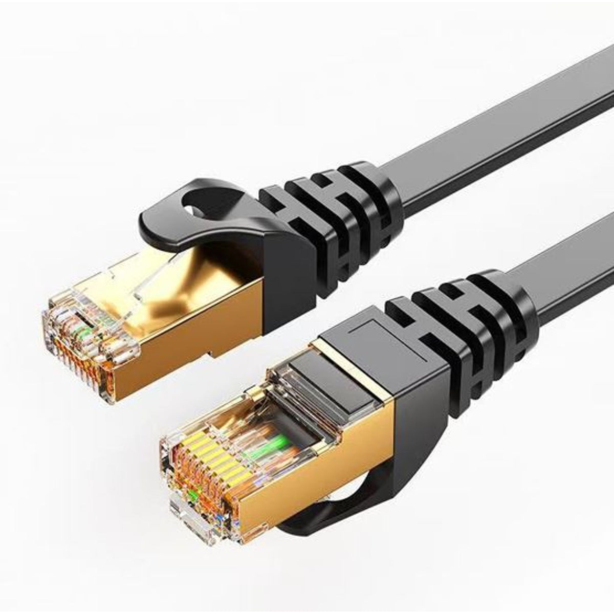 8ware CAT7-F-2BLK 2m Black Flat Ethernet Patch Cable