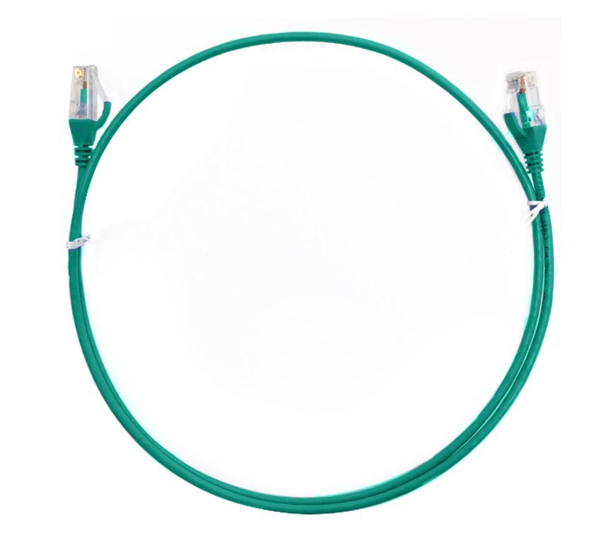 8ware CAT6 Ultra Thin Slim Cable 0.25m Green Ethernet Patch Cord