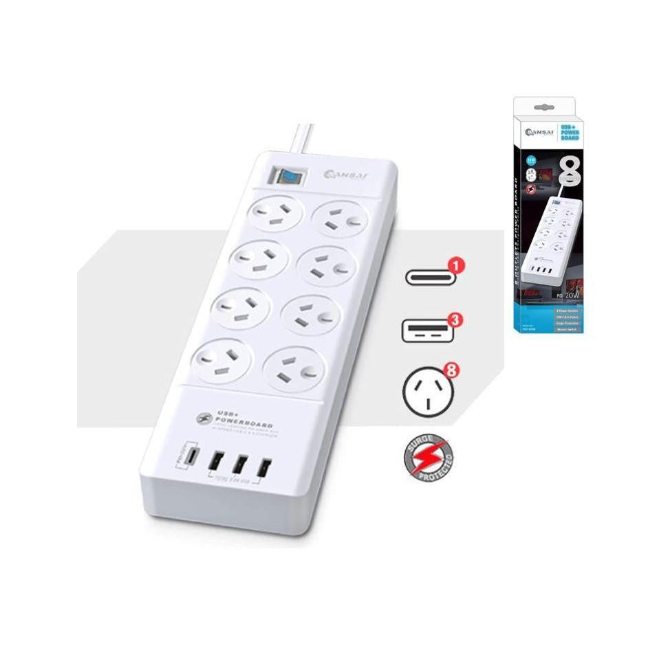 Generic PAD-8088 8 Outlet USB-A USB-C Powerboard