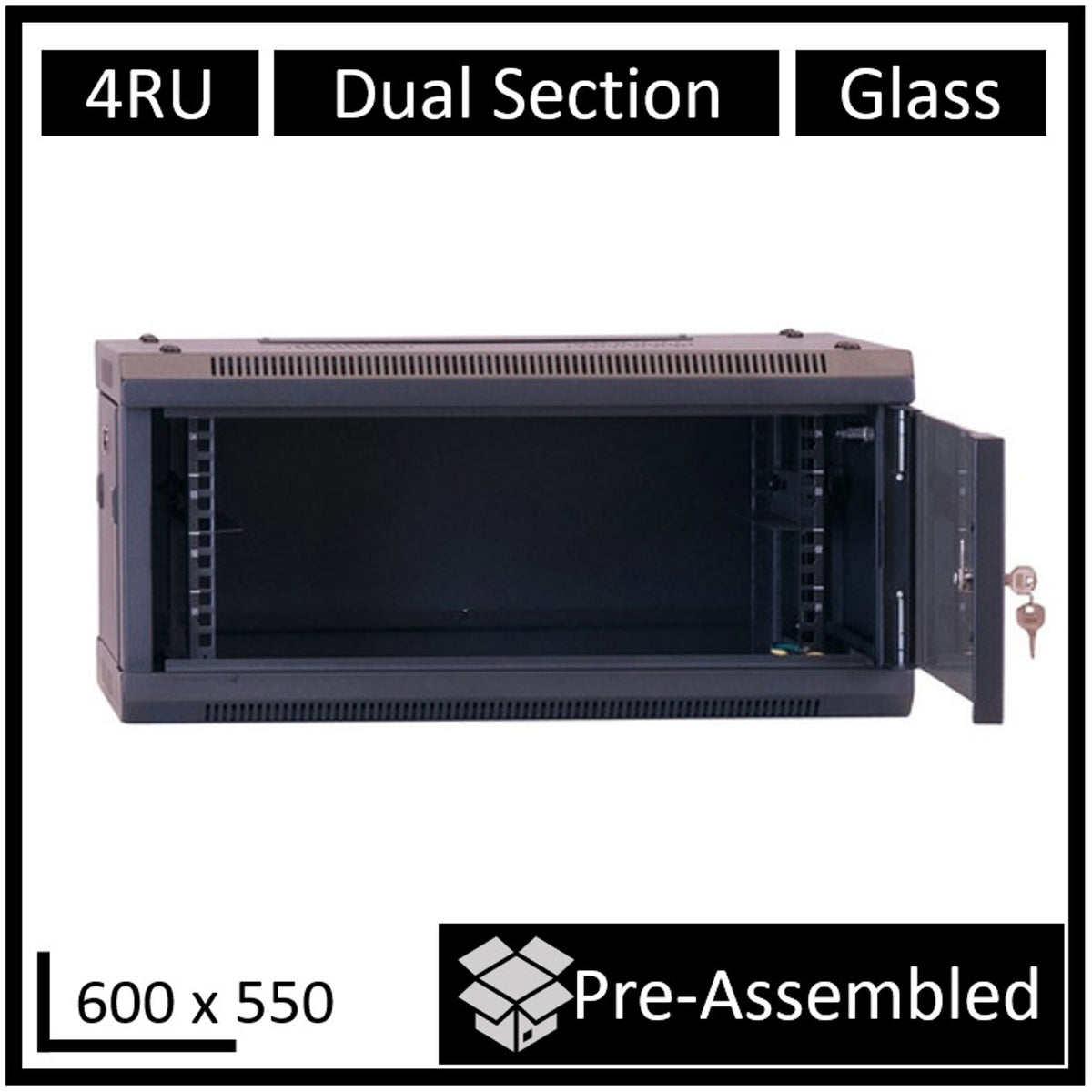LDR WB-DS65040NB 4U Hinged Wall Mount Cabinet