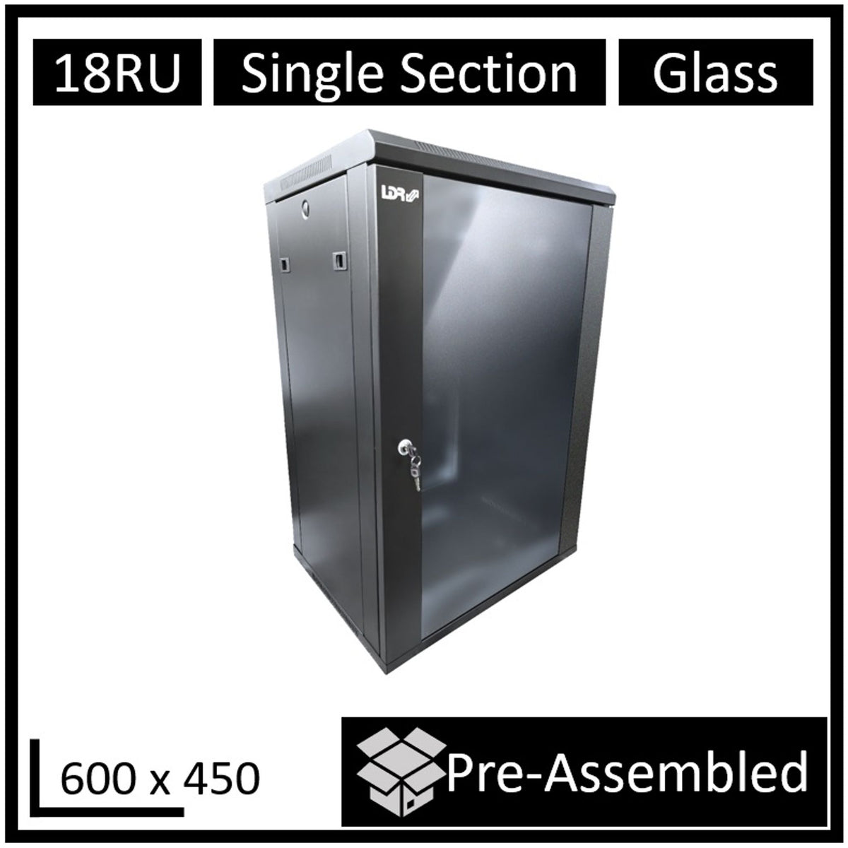 LDR WB-SS64180NB 18U Wall Mount Cabinet