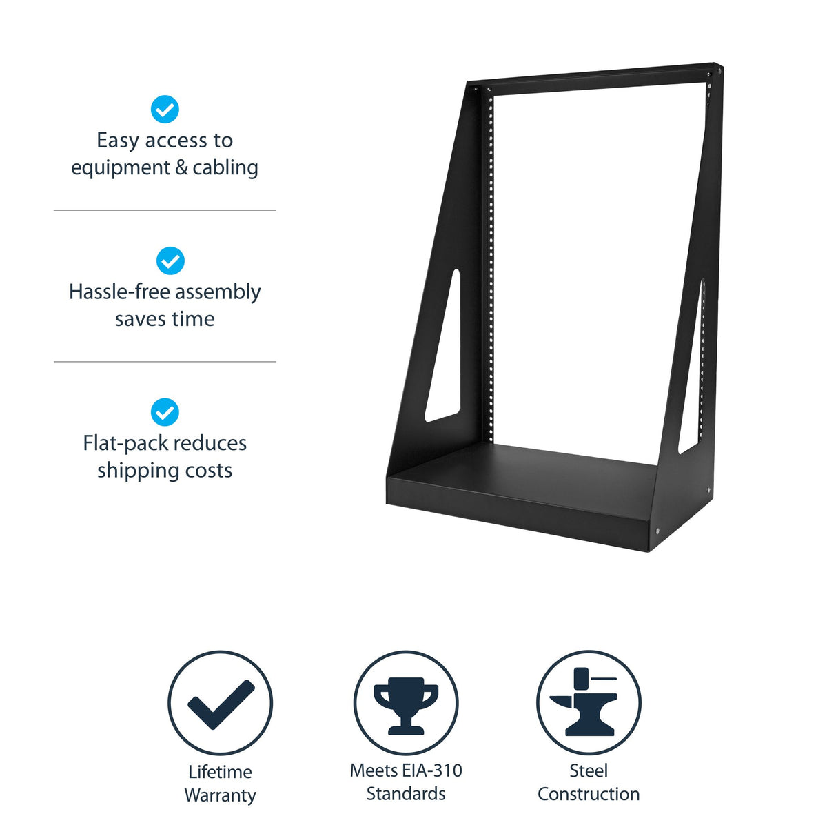 StarTech.com 2POSTRACK16 16U Heavy-Duty 2-Post Server Rack ds:5b51bcd0