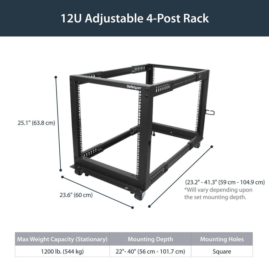 StarTech.com 4POSTRACK12U 12U Mobile Open Frame Server Rack ds:4e2f3c8f