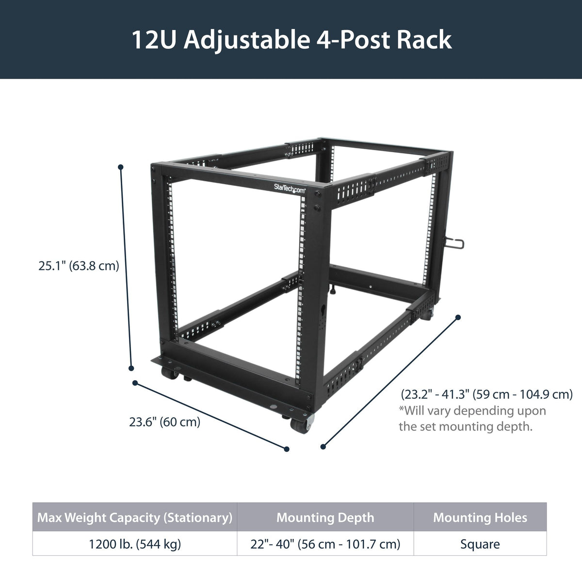 StarTech.com 4POSTRACK12U 12U Mobile Open Frame Server Rack ds:4e2f3c8f
