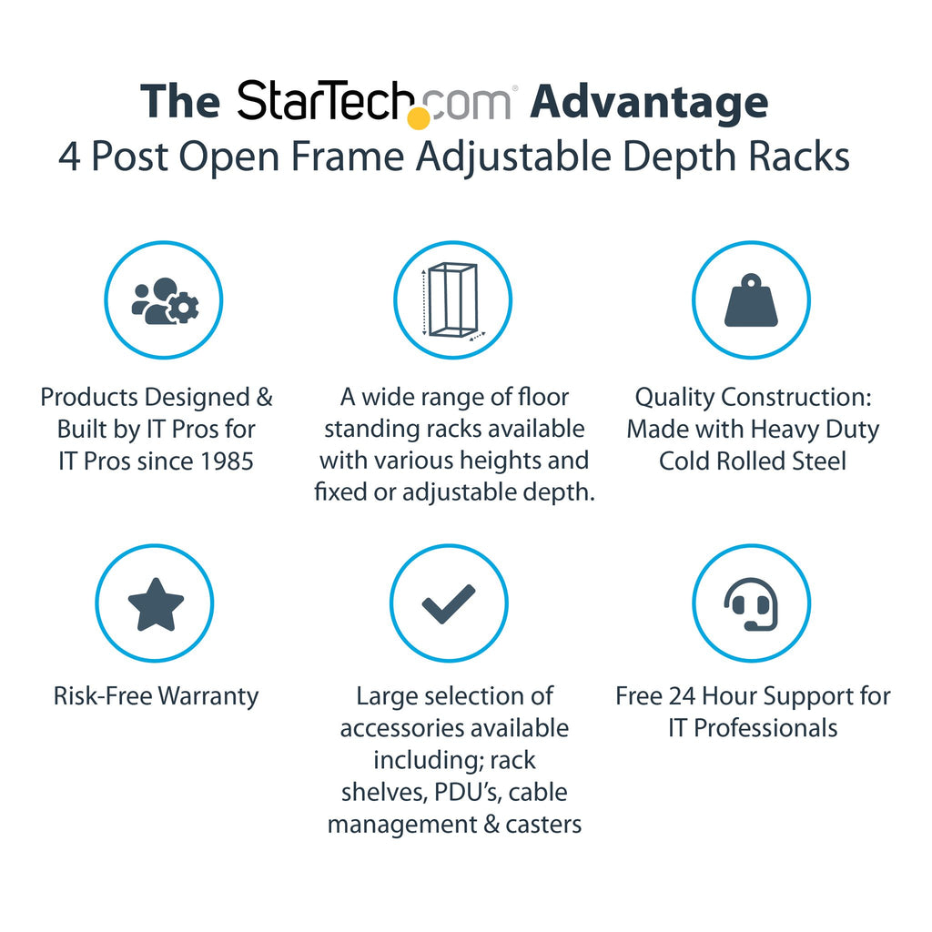 StarTech.com 4POSTRACK18U 18U Mobile Open Frame Server Rack ds:5ab6549d