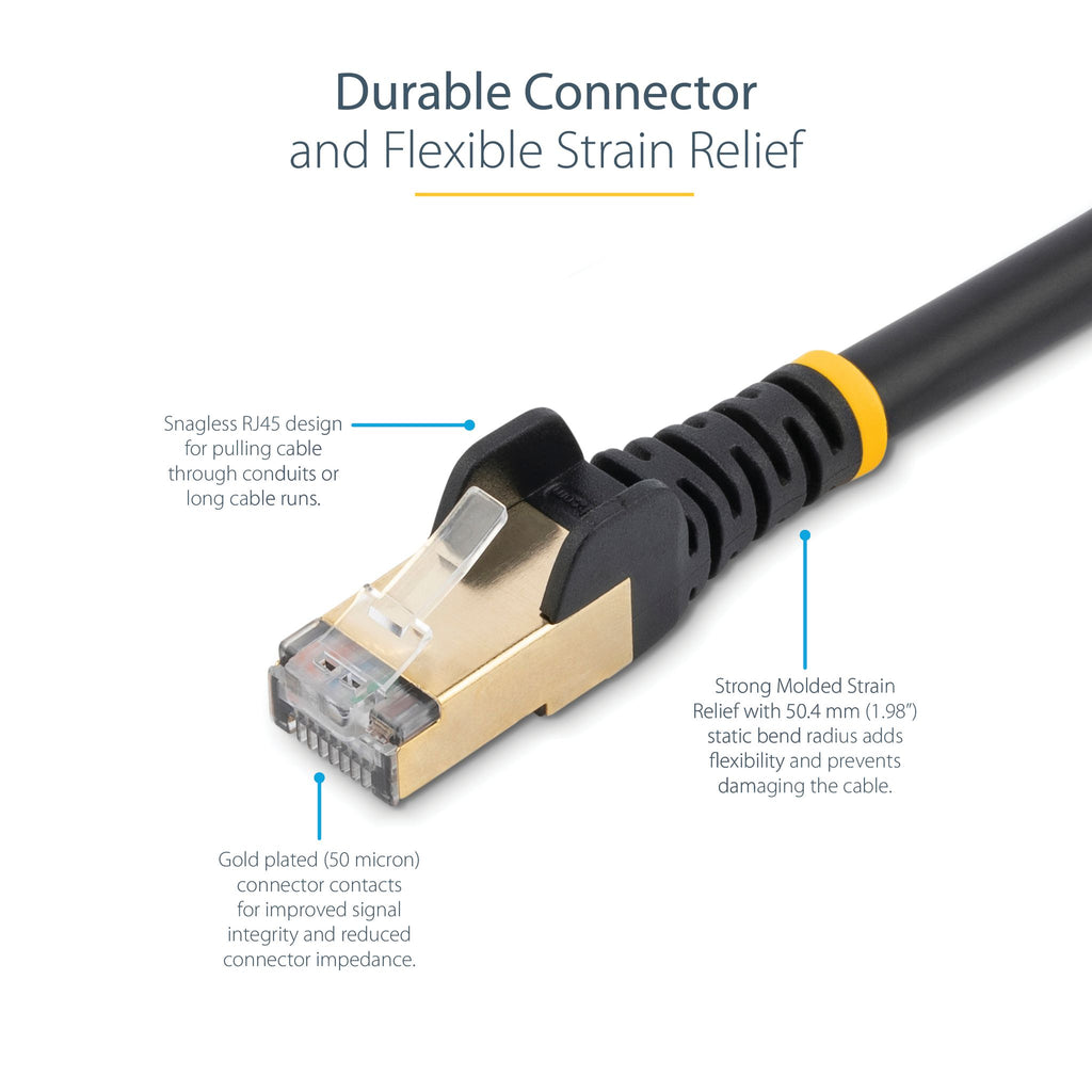 StarTech.com 6ASPAT3MBK 3m Cat6a Shielded 100W PoE Ethernet Cable ds:be00d4f9