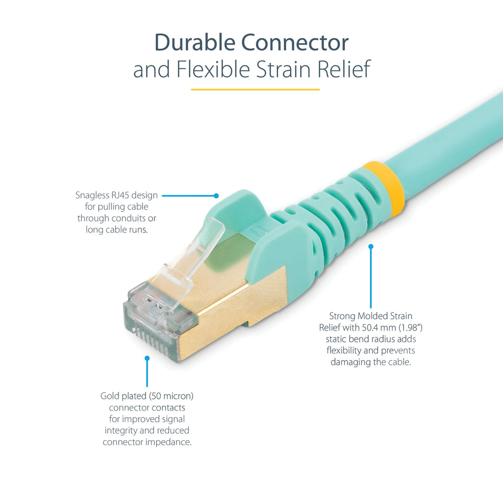 StarTech.com 6ASPAT50CMAQ 0.5m Cat6a Shielded PoE Ethernet Cable ds:7ce15f98