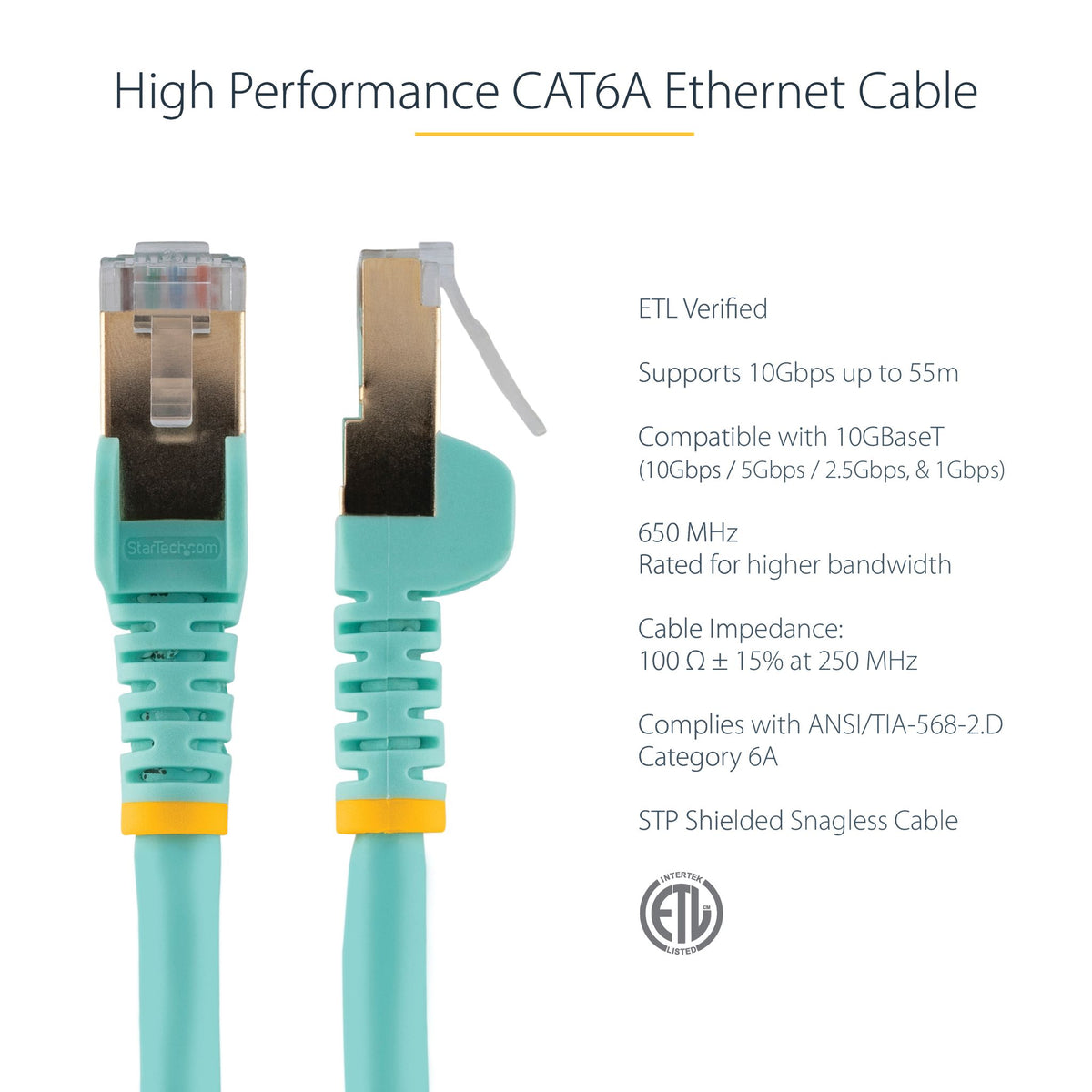 StarTech.com 6ASPAT7MAQ 7m CAT6a 10 Gigabit PoE Ethernet Cable ds:9cbf086c