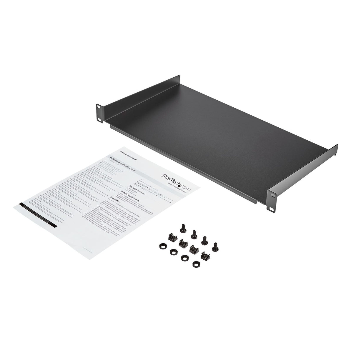 StarTech.com CABSHELF1U10 1U Fixed 10in Deep Rackmount Shelf ds:ec6418b4