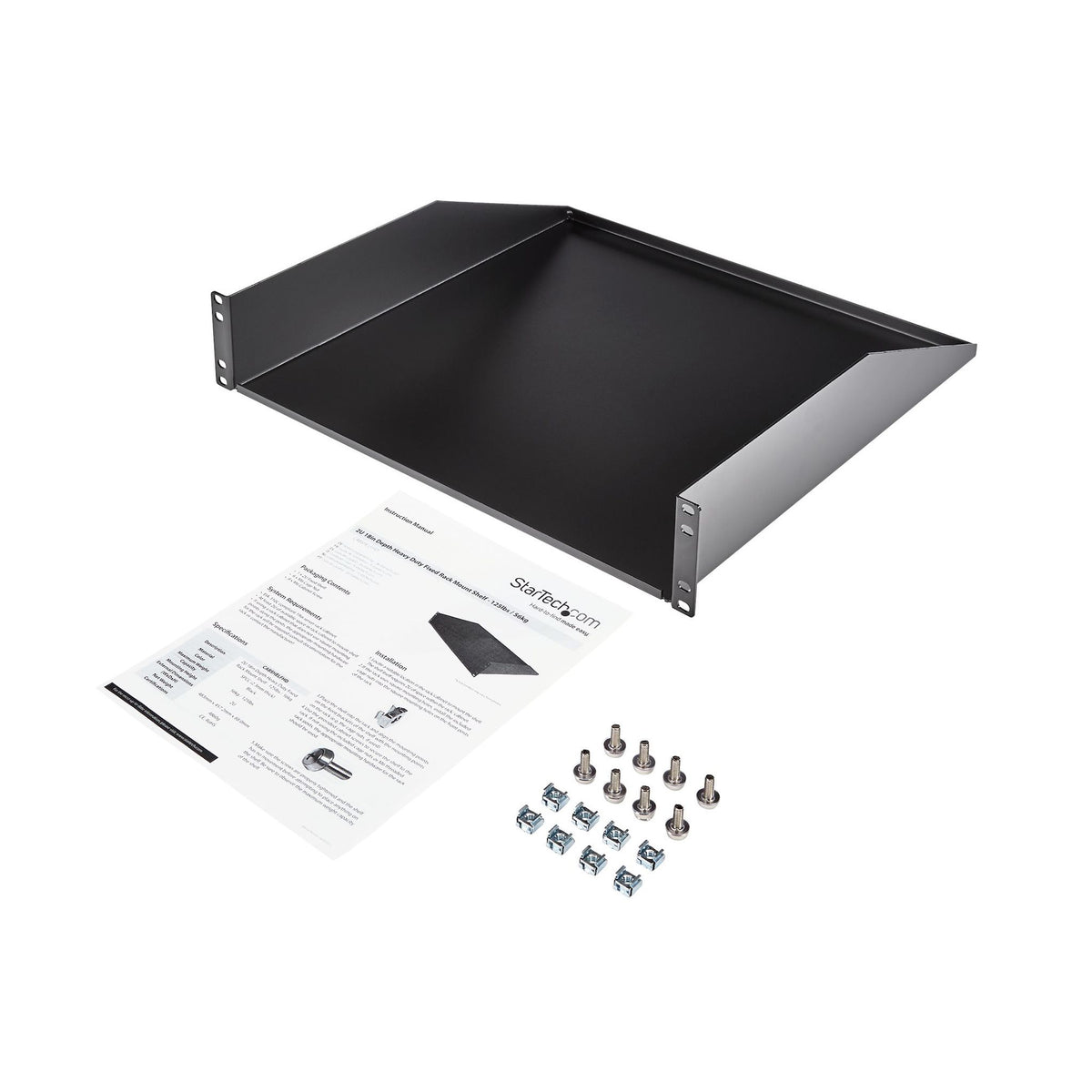 StarTech.com CABSHELFHD 18in Deep 2U Server Rack Cabinet Shelf ds:8a07f4cc