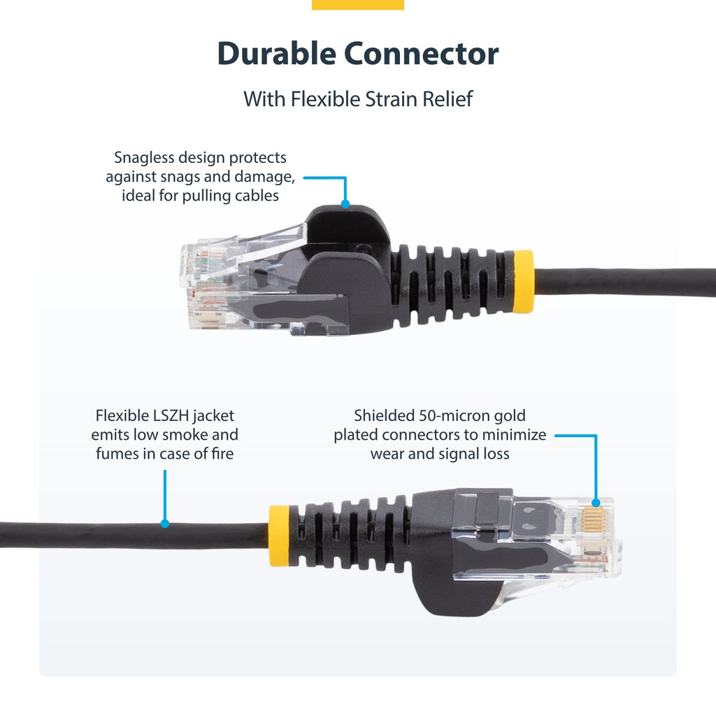StarTech.com N6PAT150CMYLS 1.5m Yellow Slim CAT6 Ethernet Cable ds:336f3cb4