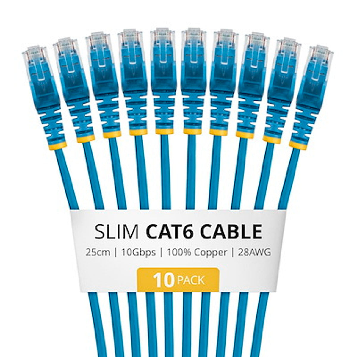 StarTech.com N6PAT25CMBLS10PK 25cm Slim CAT6 Cable 10 Pack ds:19612f27
