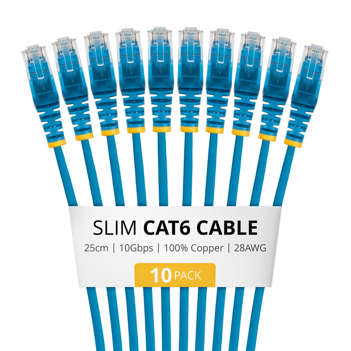 StarTech.com N6PAT25CMBLS10PK 25cm Slim CAT6 Cable 10 Pack ds:8dbb5a28