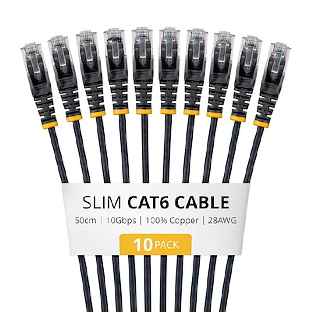 StarTech.com N6PAT50CMBKS10PK 50cm Slim CAT6 Cable 10 Pack ds:1d4bb57e