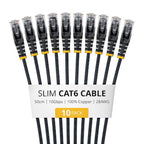 StarTech.com N6PAT50CMBKS10PK 50cm Slim CAT6 Cable 10 Pack ds:1d4bb57e