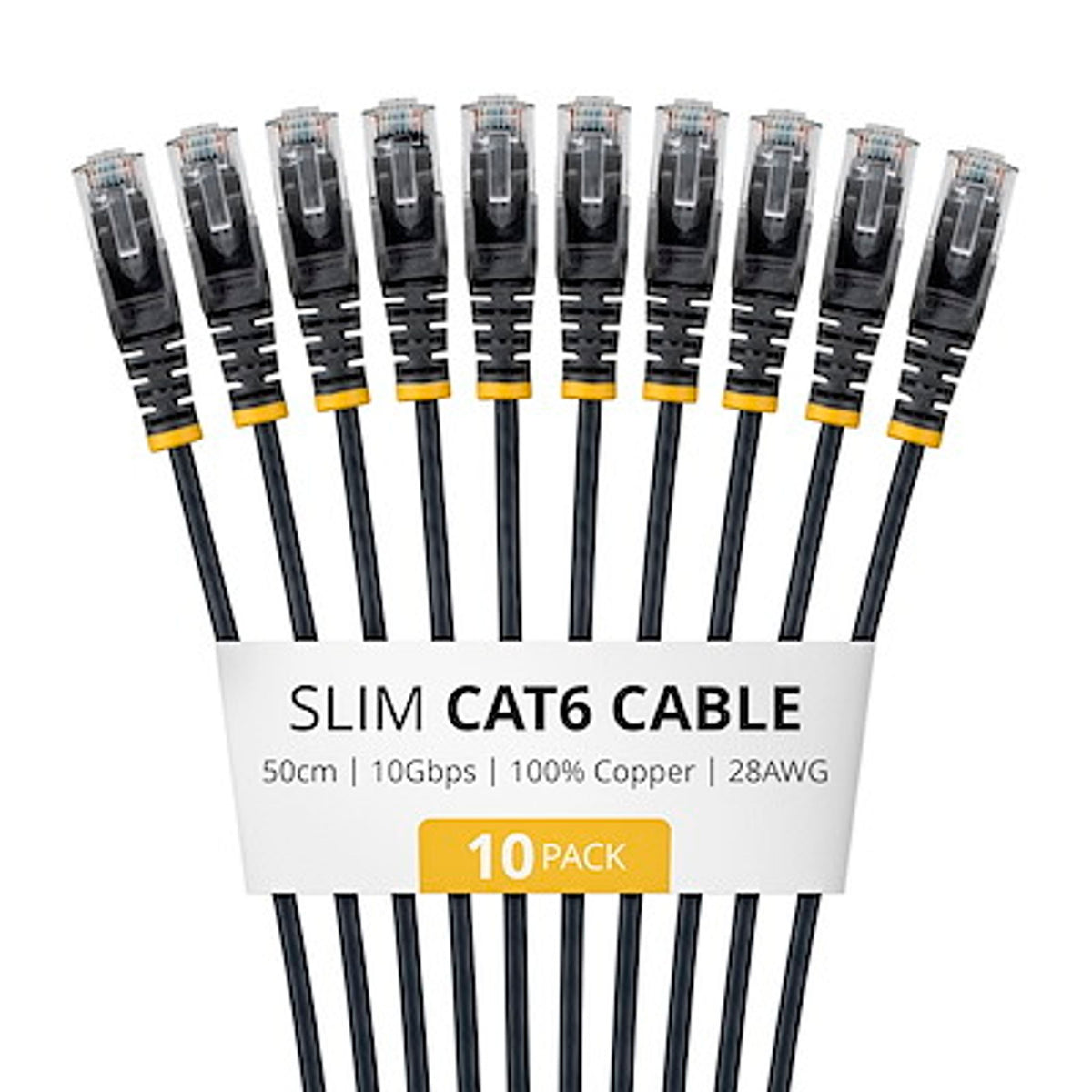 StarTech.com N6PAT50CMBKS10PK 50cm Slim CAT6 Cable 10 Pack ds:1d4bb57e