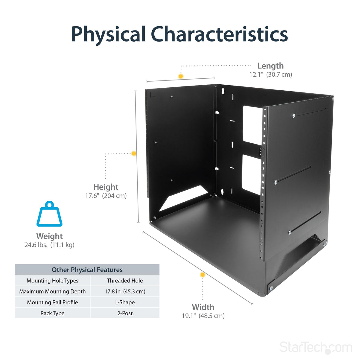 StarTech.com WALLSHELF8U 8U Open Frame Wall Mount Network Rack ds:8088473e