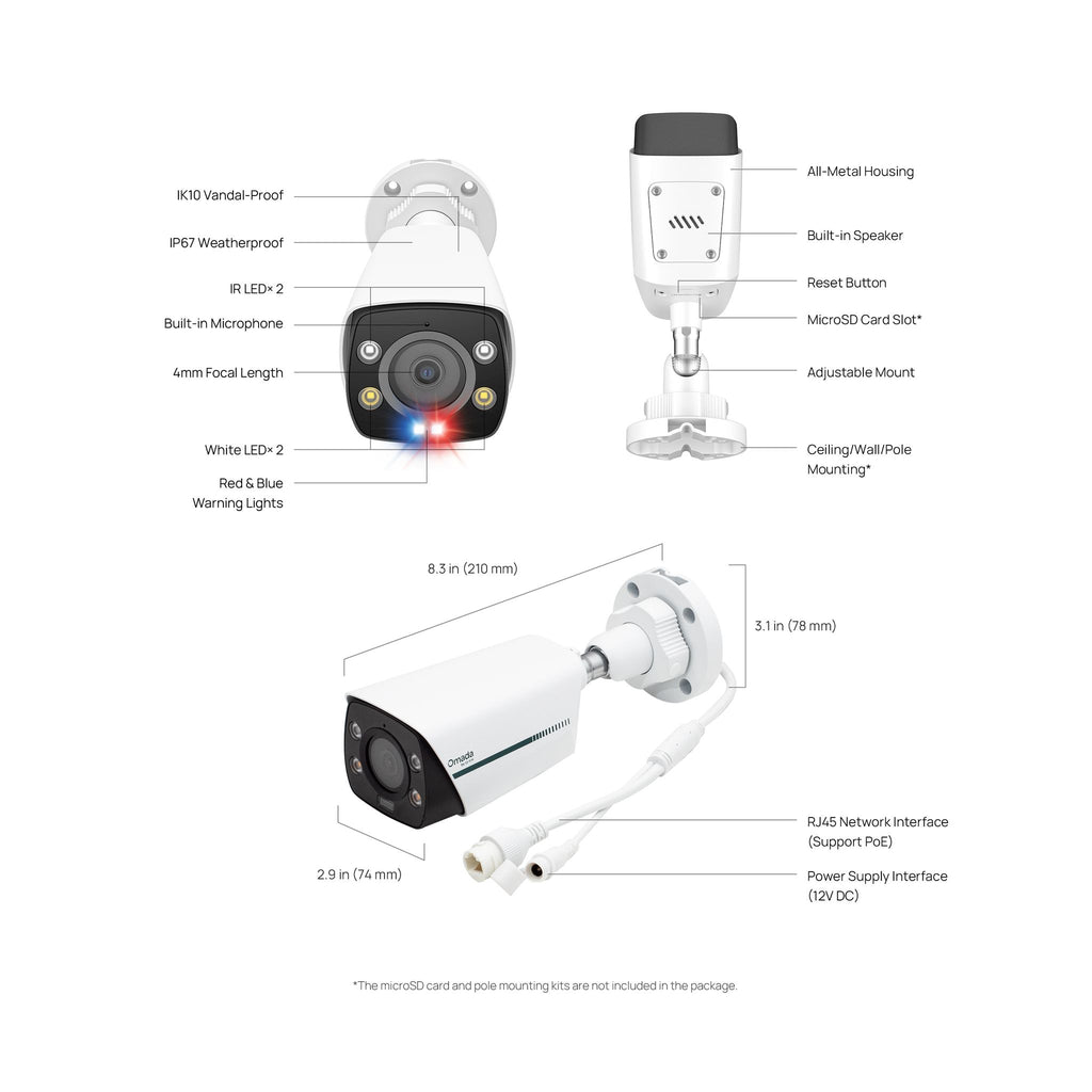 TP-Link Omada 8MP Bullet 4K PoE Security Camera ds:5999e11