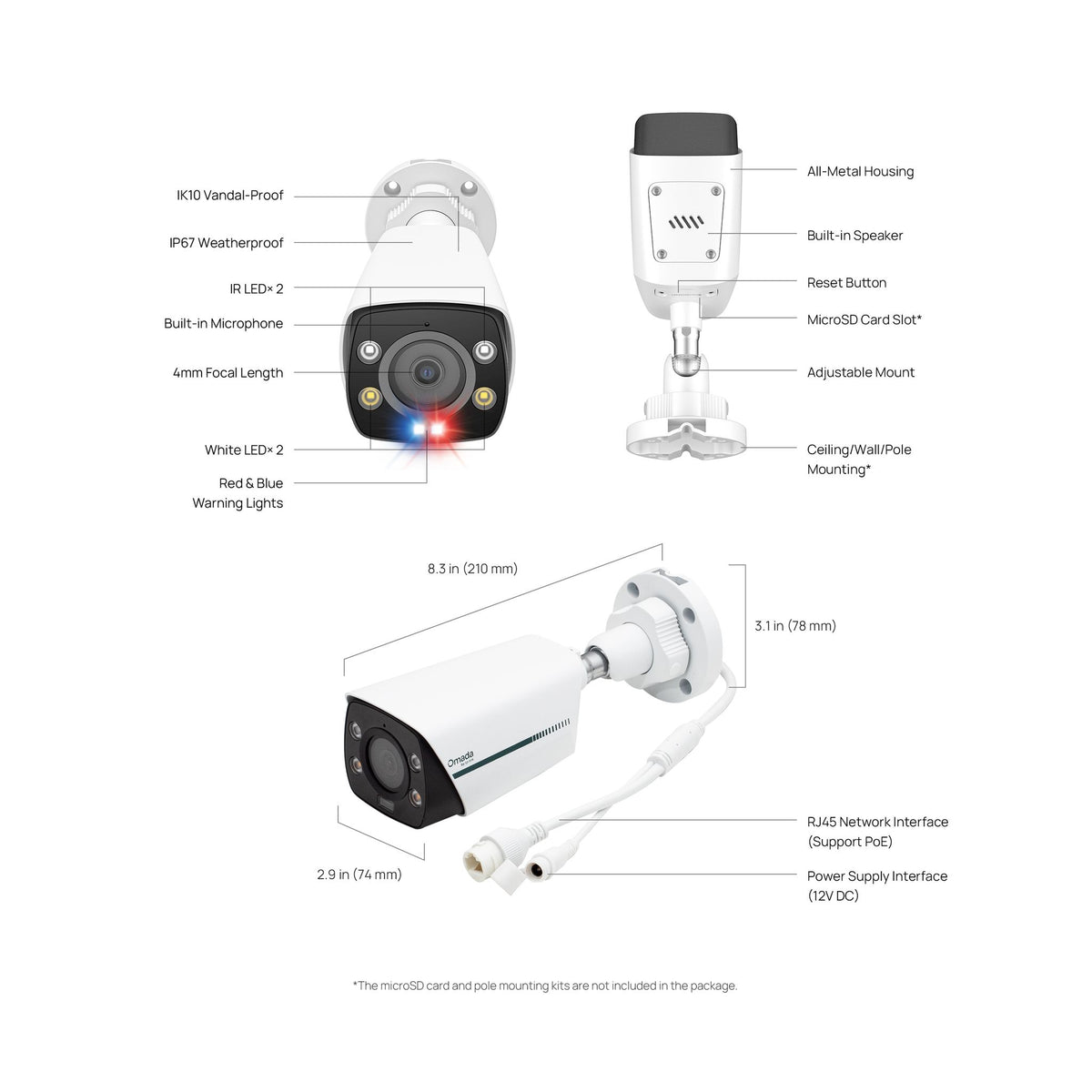 TP-Link Omada 8MP Bullet 4K PoE Security Camera ds:5999e11