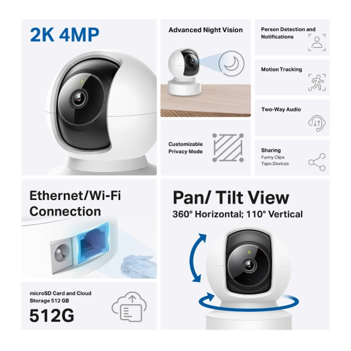 TP-Link Tapo C222 4MP Pan Tilt Wi-Fi Camera ds:15430a4f