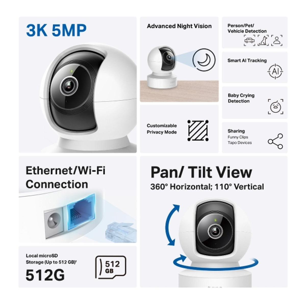 TP-Link Tapo C232 3K 5MP Pan/Tilt Wi-Fi Camera ds:5a7fa410