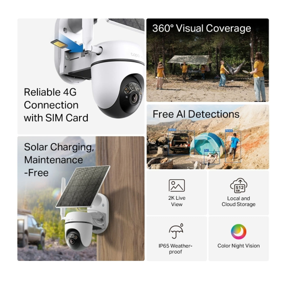 TP-Link TC90G KIT 2K 3MP Solar-Powered 4G LTE Pan/Tilt Camera ds:c0554361