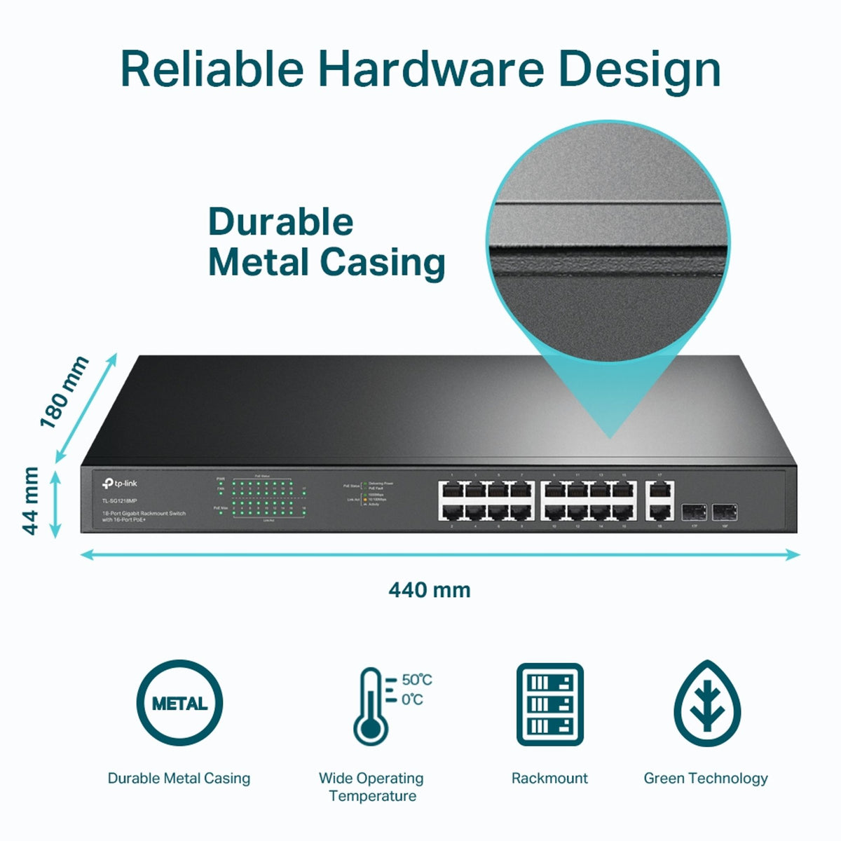 TP-Link TL-SG1218MP 18-Port Gigabit Rackmount PoE+ Switch ds:9f0efa5e