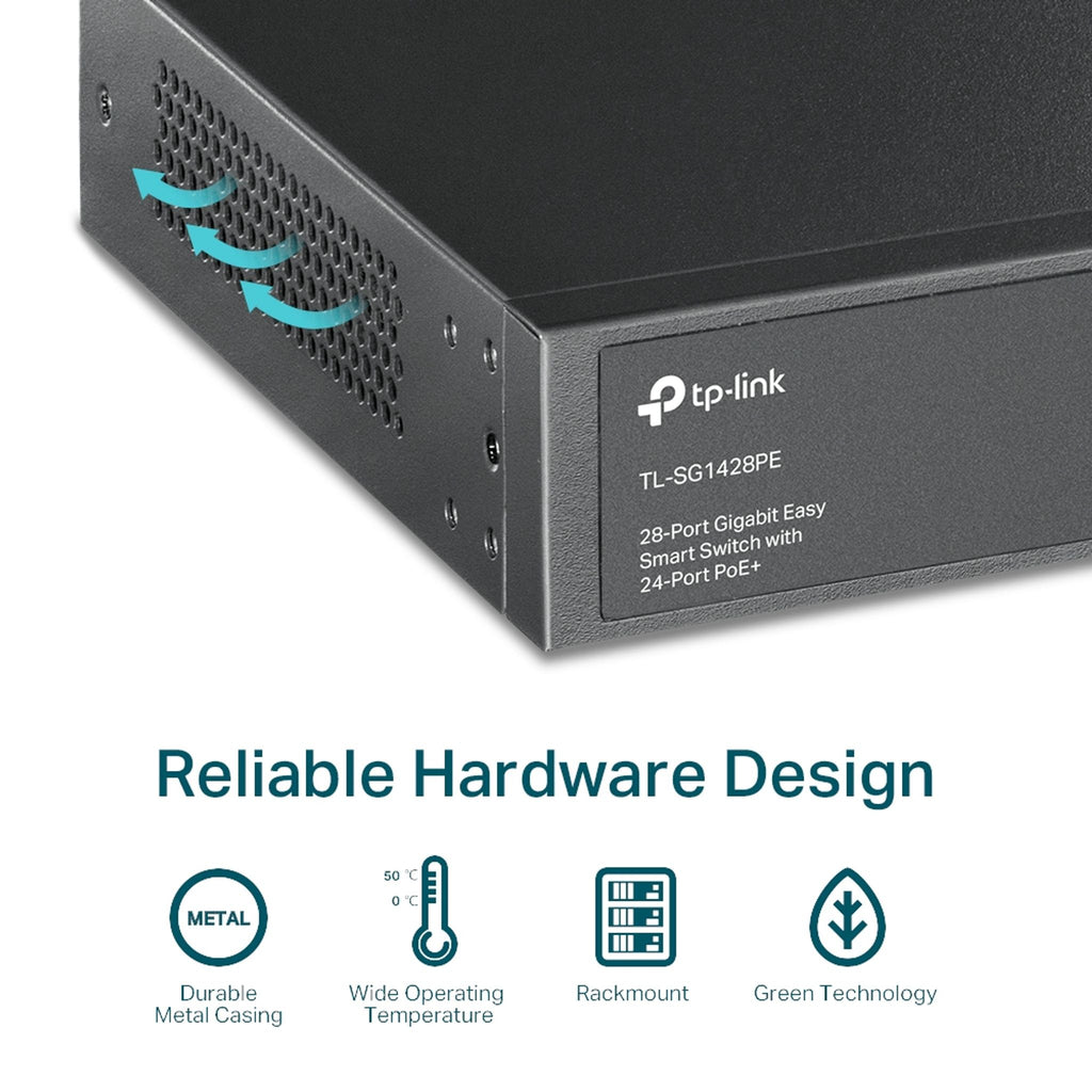 TP-Link TL-SG1428PE 28-Port Gigabit Easy Smart PoE+ Switch ds:cca6f966