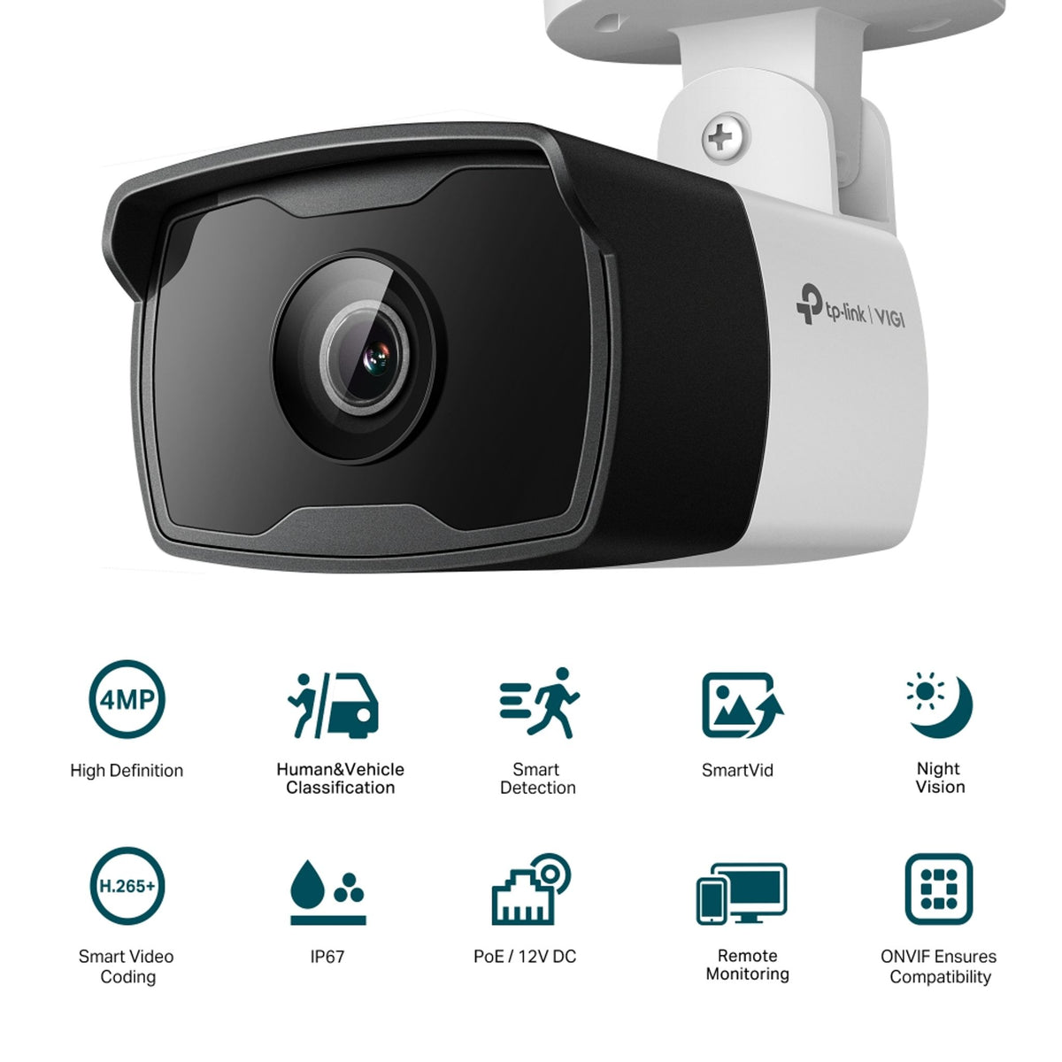 TP-Link VIGI C340I(2.8mm) 4MP Outdoor IR Bullet Network Camera ds:70102d8