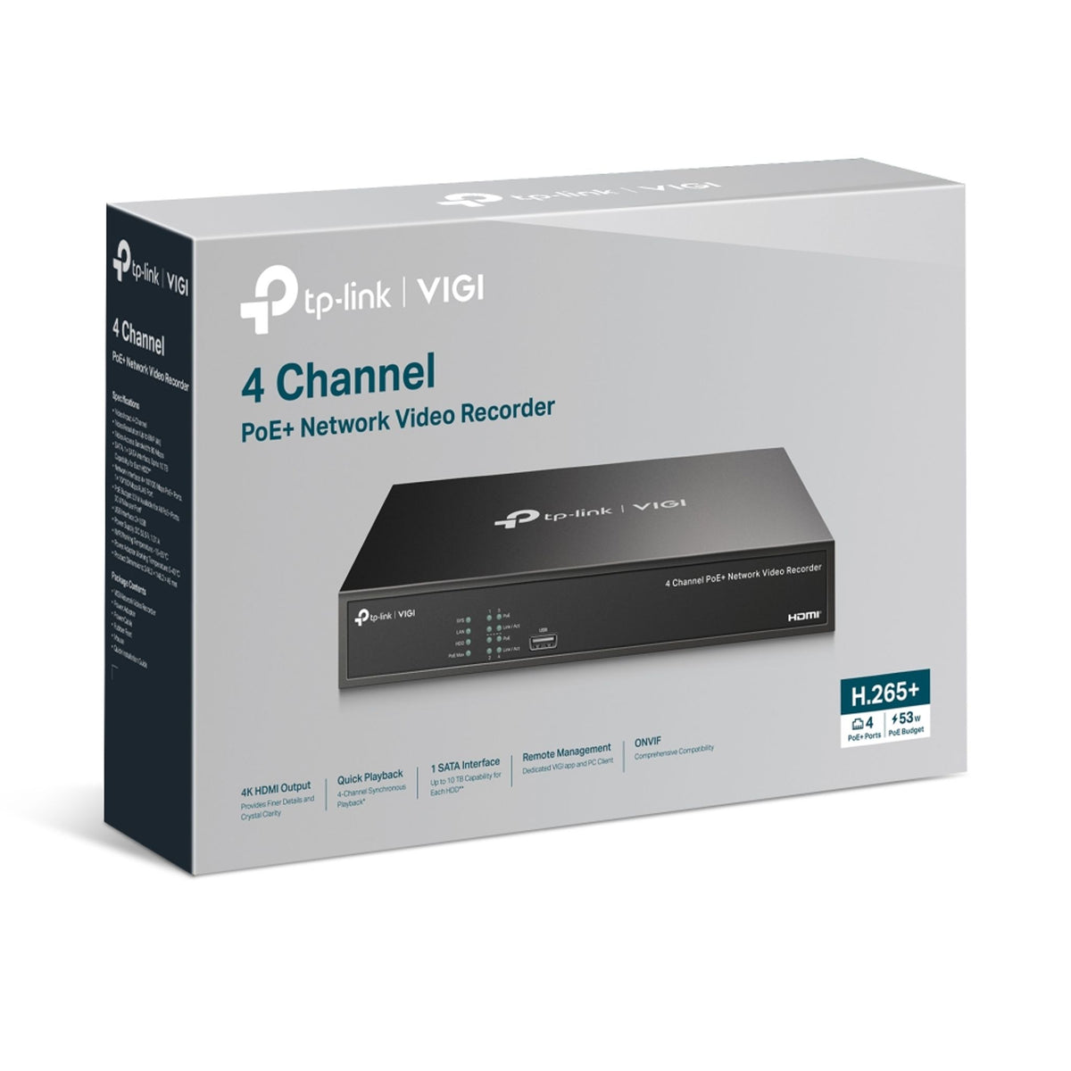 TP-Link VIGI NVR1004H-4P 4 Channel PoE+ Network Video Recorder ds:7fe7bf39