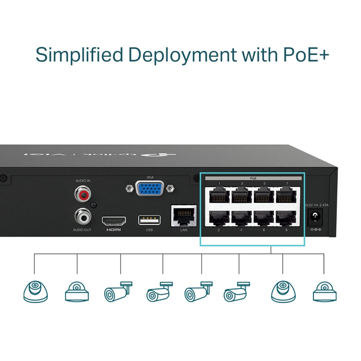 TP-Link VIGI NVR1008H-8MP 8 Channel PoE+ 4K NVR ds:1ef6bfe6