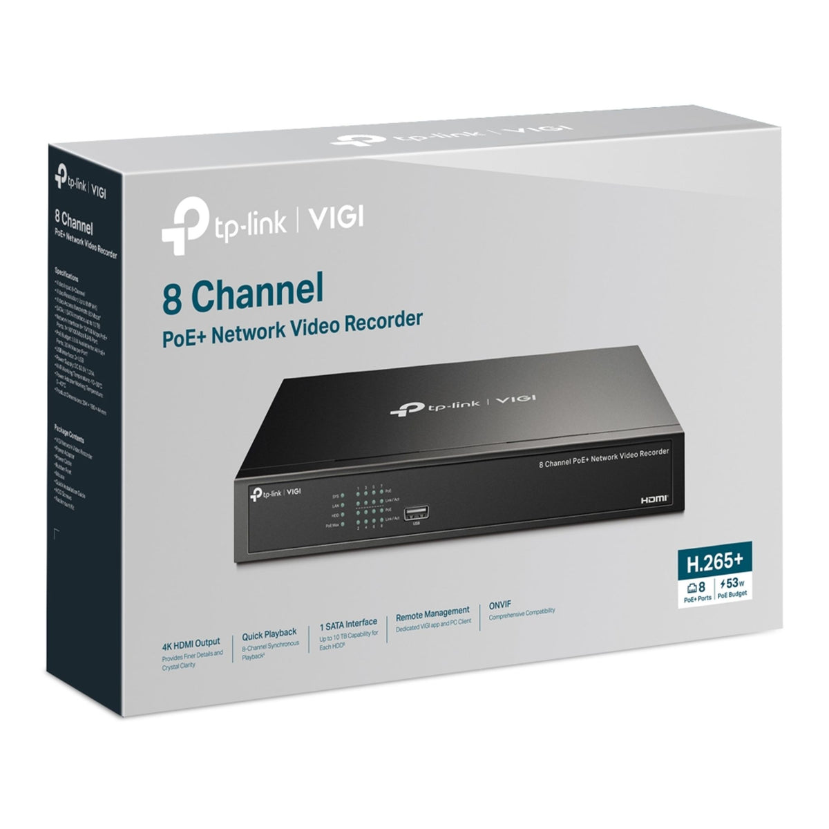 TP-Link VIGI NVR1008H-8P 8 Channel PoE+ 4K NVR ds:eb48b8b2