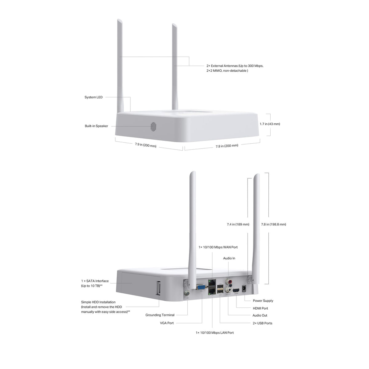 TP-Link VIGI NVR1108H-W 8 Channel Wi-Fi NVR ds:e066e3bd