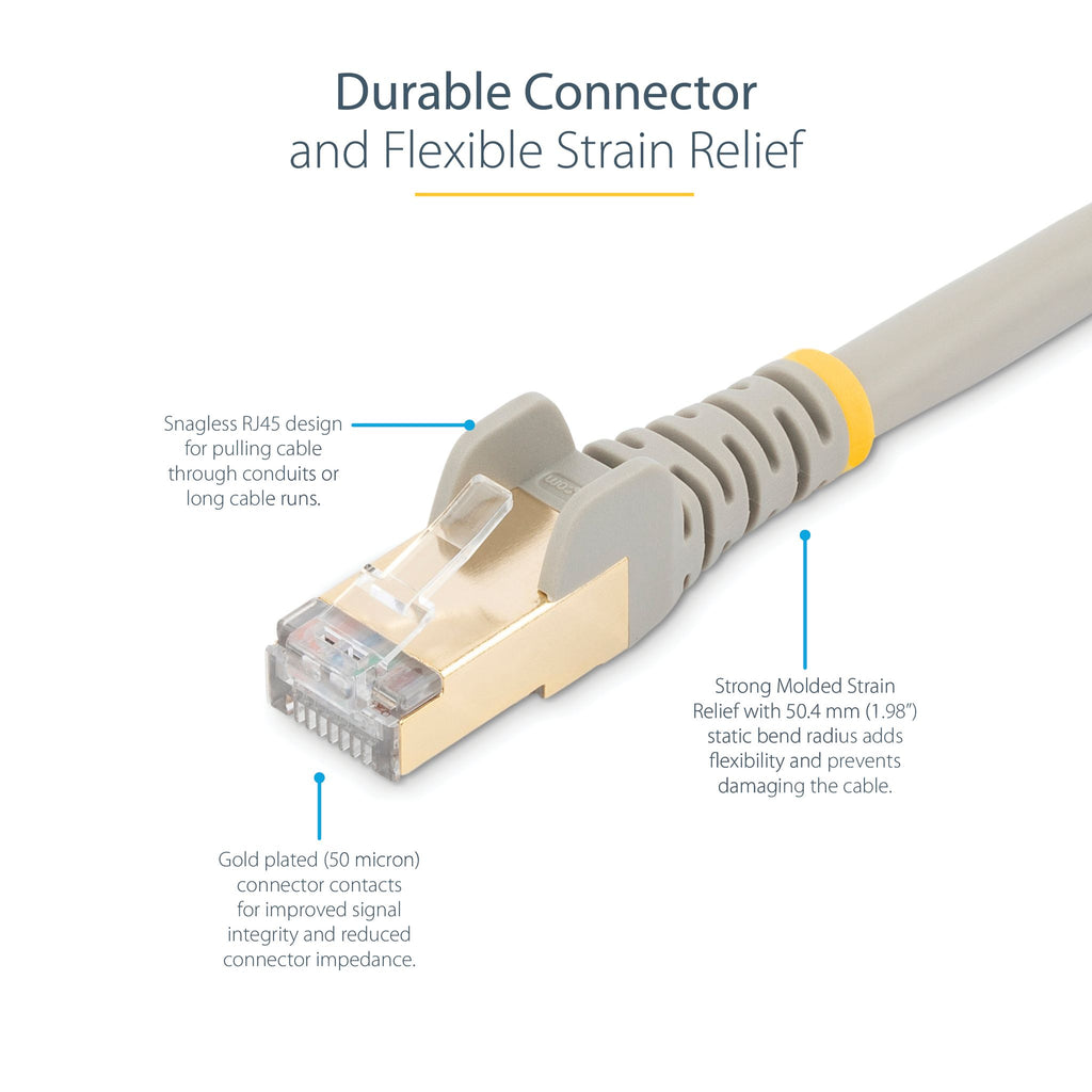 StarTech.com 6ASPAT50CMGR 0.5m Cat6a Shielded PoE Ethernet Cable ds:207c696c