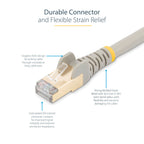StarTech.com 6ASPAT50CMGR 0.5m Cat6a Shielded PoE Ethernet Cable ds:207c696c